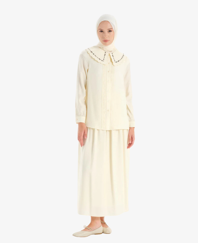 Chemise à Col Brodé