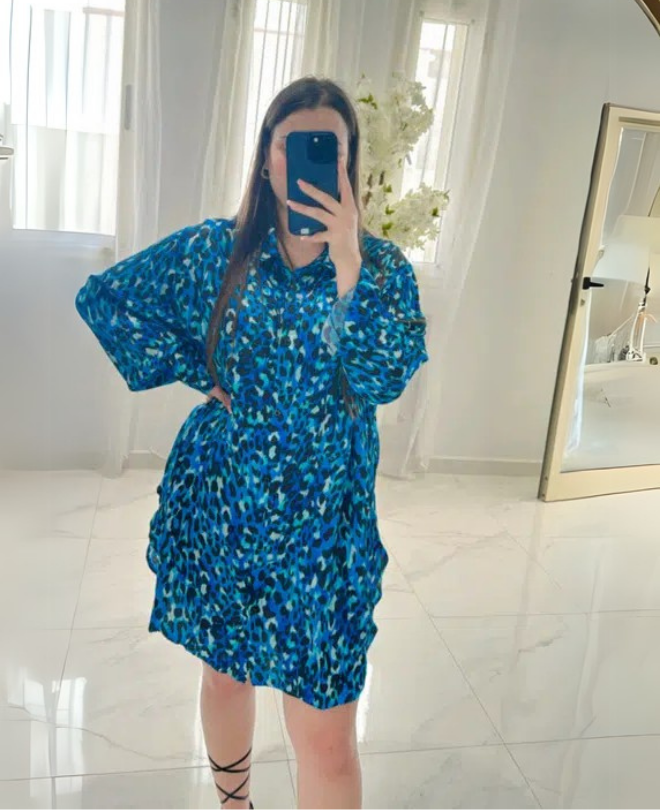 Chemise en Satin Imprimée Tigre