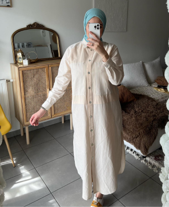 Chemise Longue en Popeline