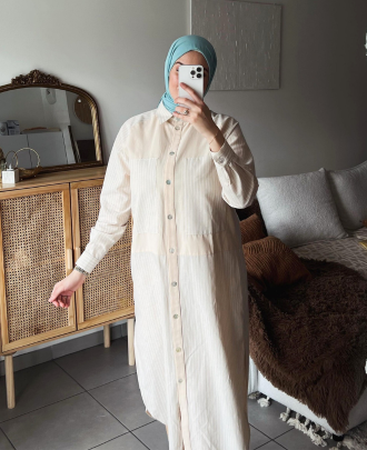 Chemise Longue en Popeline