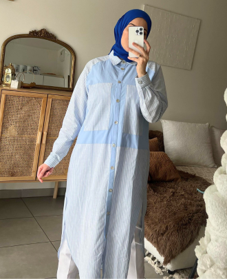 Chemise Longue en Popeline