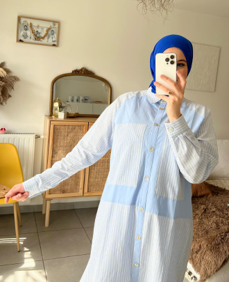 Chemise Longue en Popeline